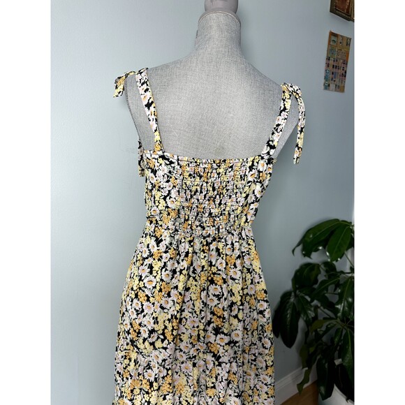 Social Standard by Sanctuary Black Daisy Print Maxi Long Tiered Dress size Small - Picture 9 of 9